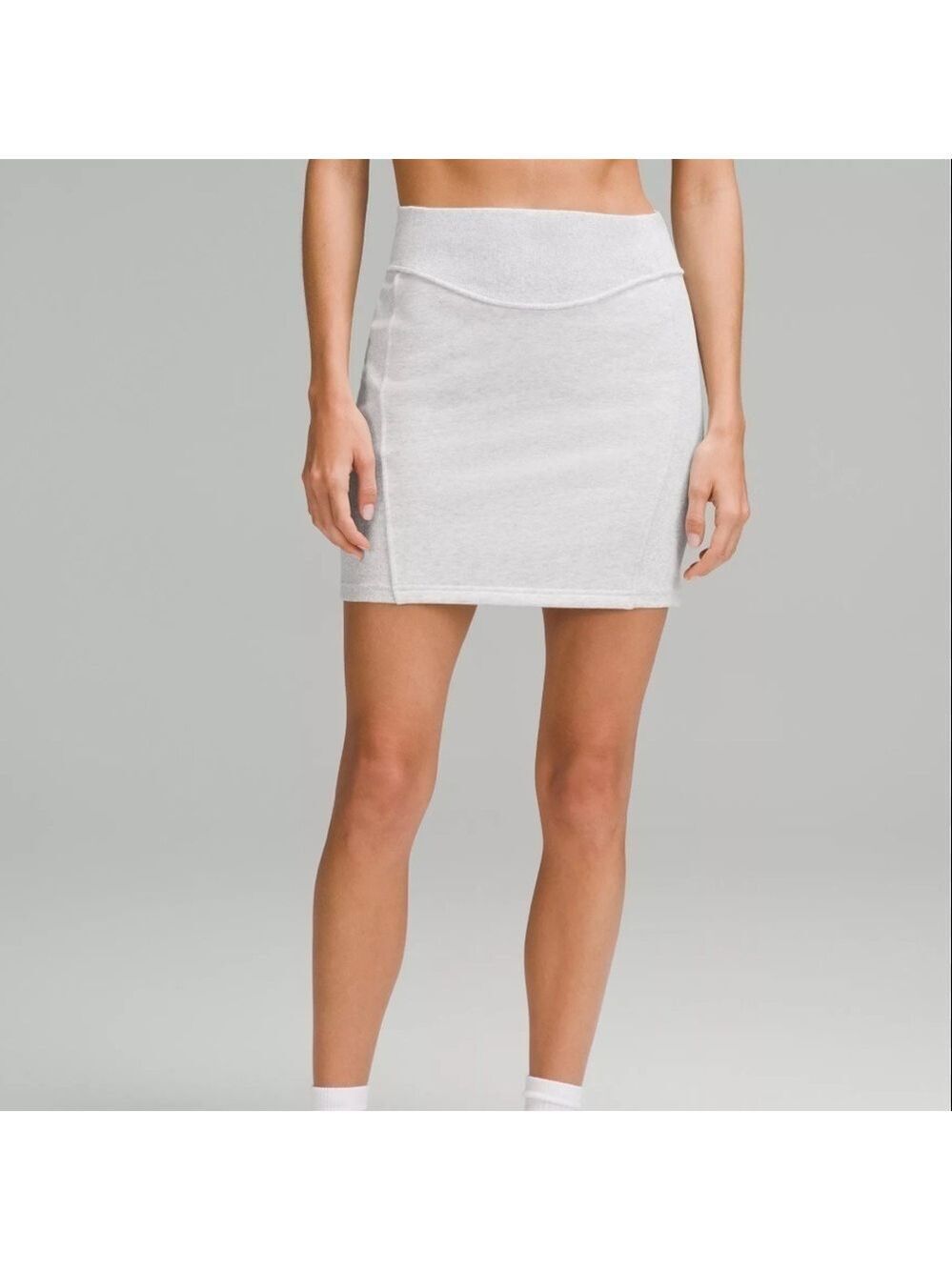 NWT Lululemon Scuba High-Rise Mini Skirt Size XL Heathered Core Ultra Light Grey